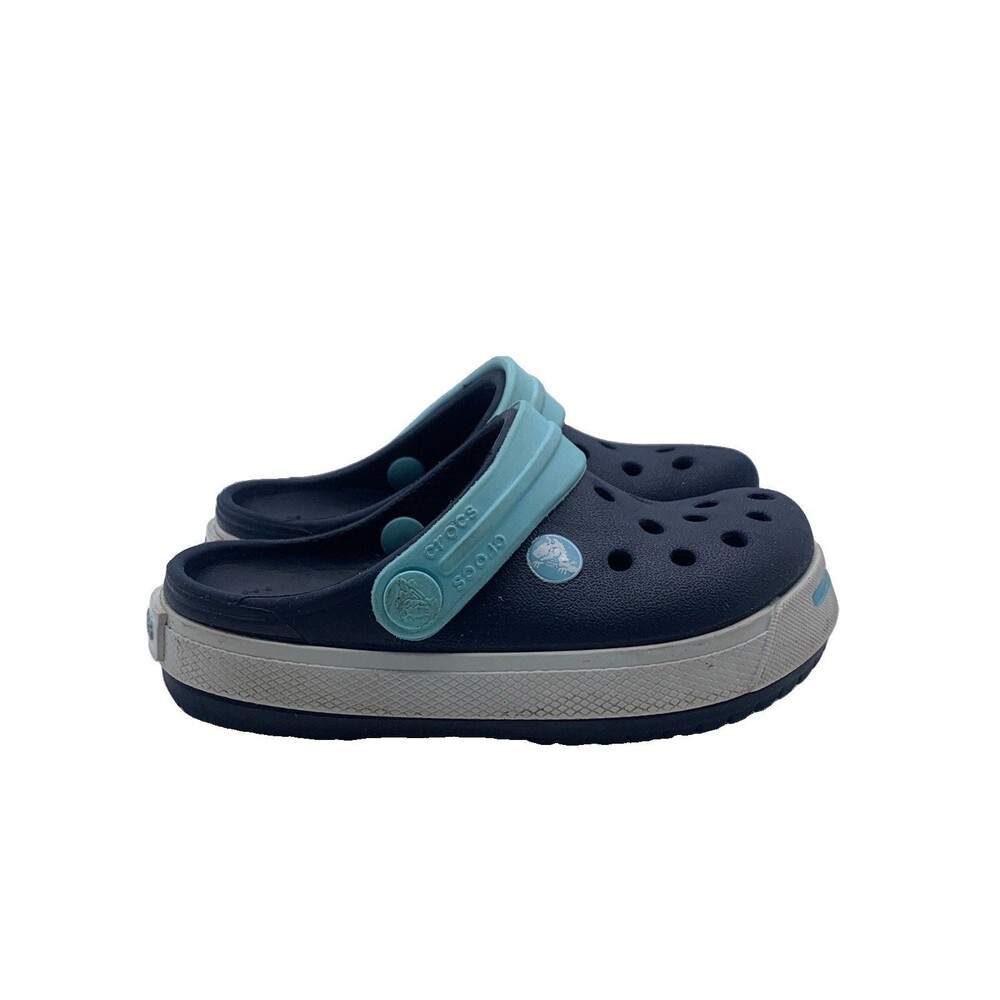 Crocs Crocband II Navy/Ice Blue Relaxed Fit Toddlers Size 6/7 - Picture 2 of 10